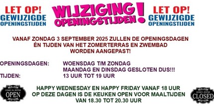 Wijziging openingsuren